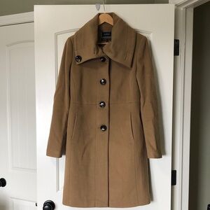 LE CHATEAU Camel Single-Breasted Pea Coat Style Fall/Winter Wool Coat - S